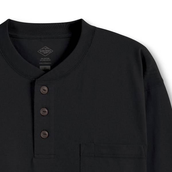 Work N' Sport Men's Long Sleeve Jersey Henley - 74557-014WS-M