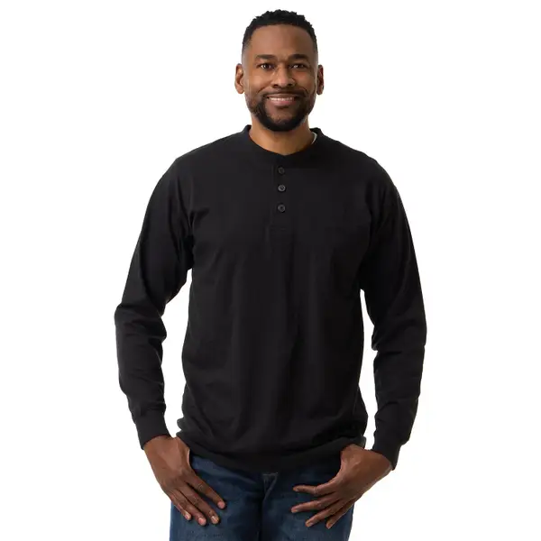 Work N' Sport Men's Long Sleeve Jersey Henley - 74557-014WS-M