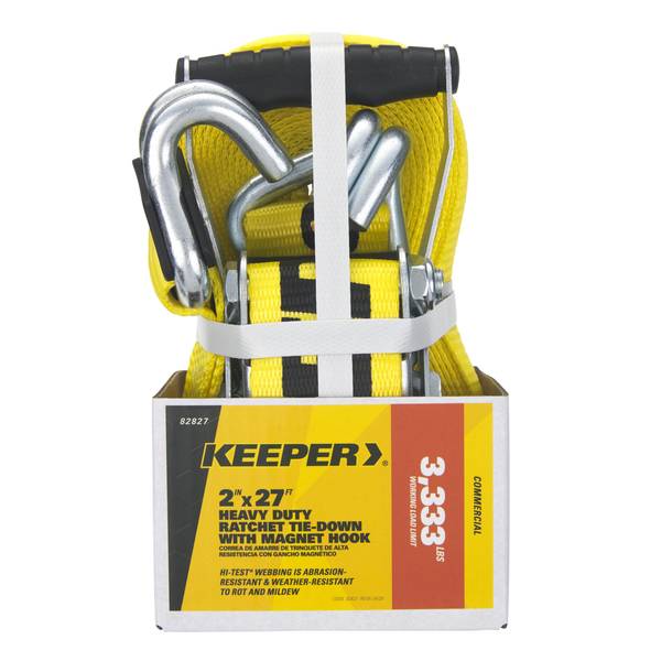 Photo of 2" x 27' Magnetic JJ Hook Heavy-Duty Ratchet Strap Tie-Down