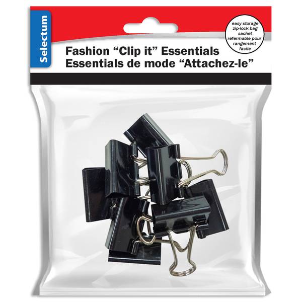Photo of 8-Piece 1" Black Binder Clips