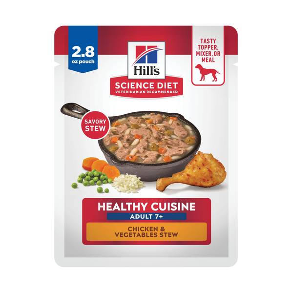 Photo of 2.8 oz Senior 7+ Healthy Cuisine Chicken and Vegetables Stew Dog Food Pouch