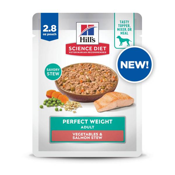 Photo of 2.8 oz Adult Perfect Weight Hearty Vegetables & Salmon Stew Dog Food