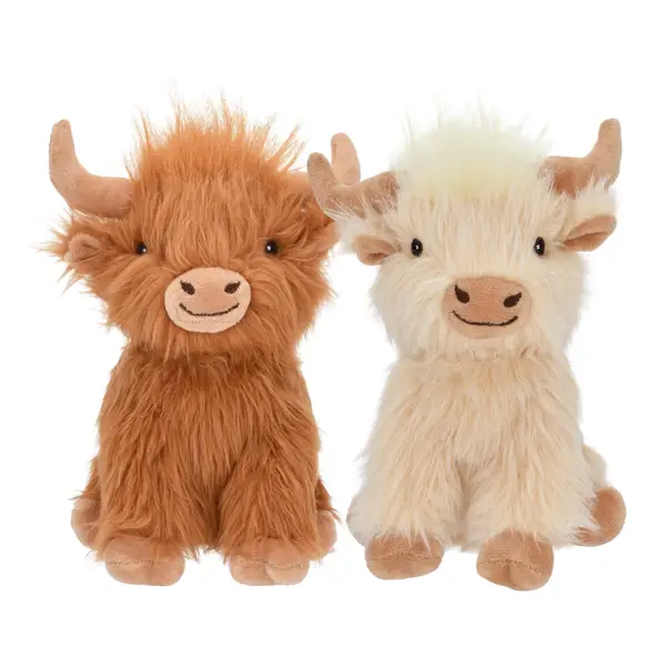 Multipet International Shaggy Highland Cow Dog Toy Assortment