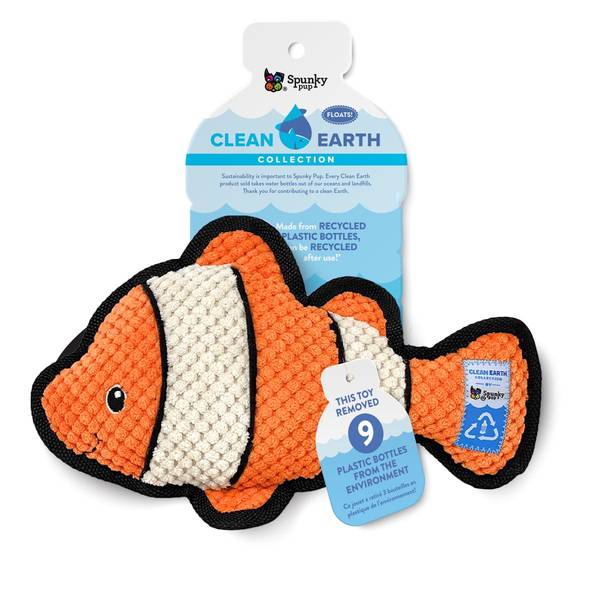Photo of Clownfish Clean Earth Textured Recycled Plush Dog Toy