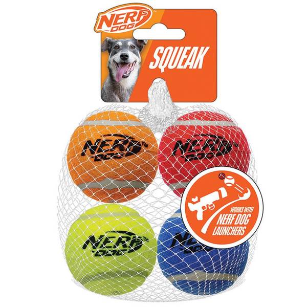 Photo of 4-Pack 2.5" Squeak Tennis Ball Dog Toy