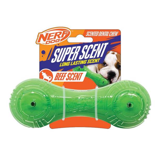 Photo of 7" Beef Super Scent Barbell Dog Toy