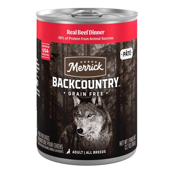 Photo of Backcountry Grain Free Premium Canned Wet Dog Food, 12.7 oz Soft, Healthy Recipe, Real Beef Dinner