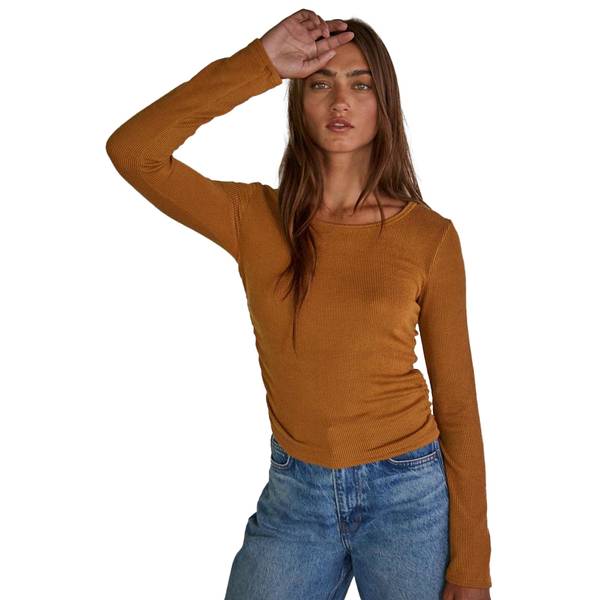 Photo of Women's Crewneck Rouched Long Sleeve Tee