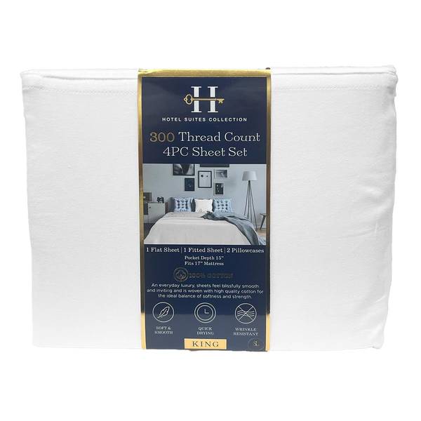 Photo of 300 Thread Count 4-Piece King Sheet Set
