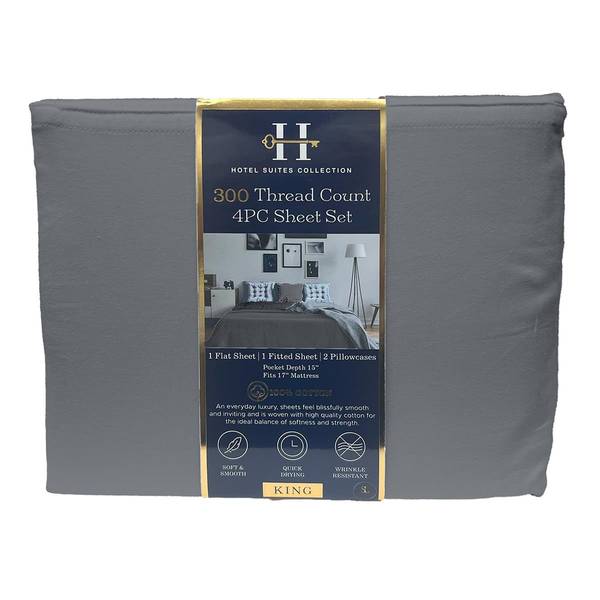 Photo of 300 Thread Count 4-Piece King Sheet Set