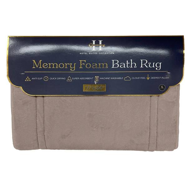 Photo of Memory Foam Bath Rug, 17" x 24", Taupe