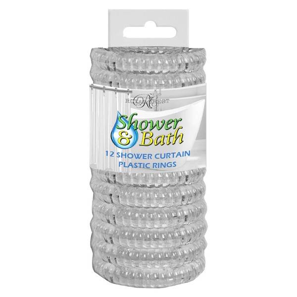Photo of 12-Count Clear Shower Curtain Rings