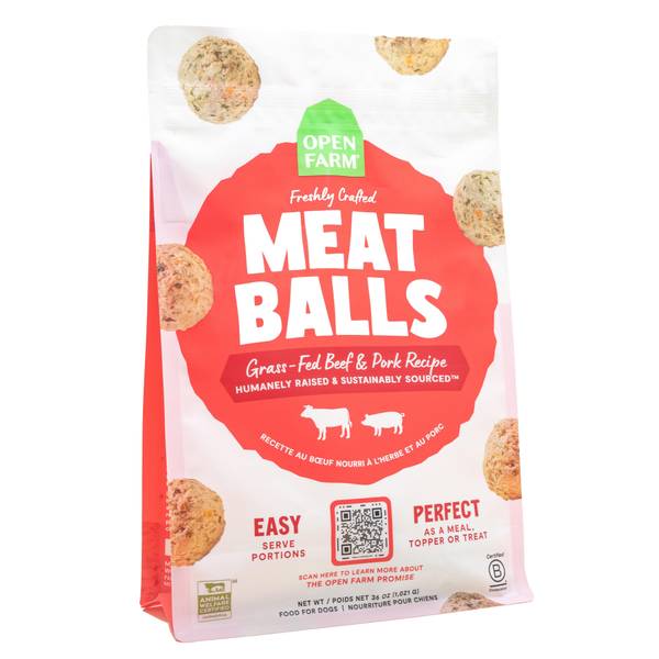Photo of 14 oz Grass-Fed Beef & Pork Recipe Freshly Crafted Meatballs Dog Food