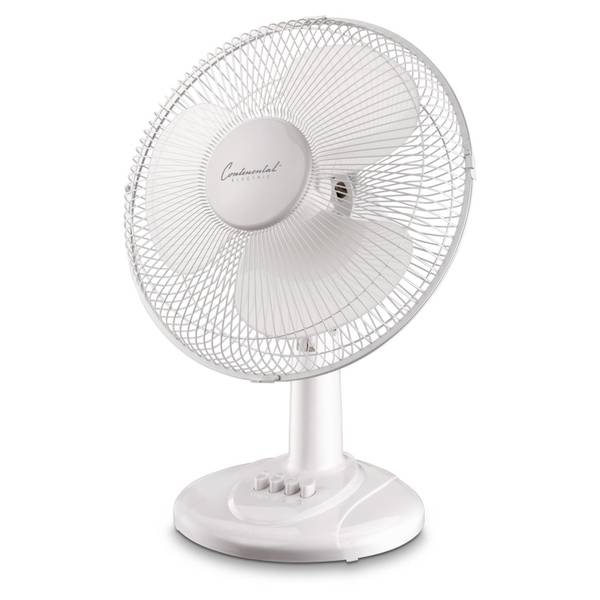Photo of 12" White Oscillating Table Fan
