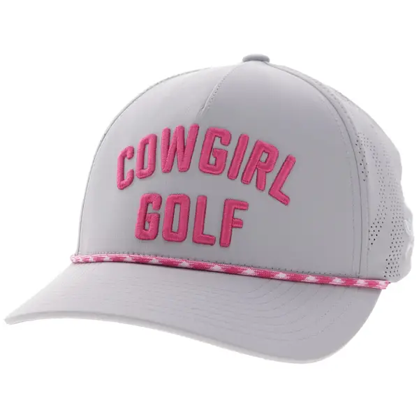 Hooey Cowgirl 5 Panel Trucker Cap Grey w/Pink - 2627T-GY-OS