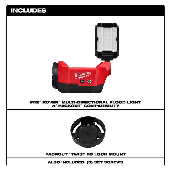 Milwaukee M12 ROVER Multi-Directional Flood Light with PACKOUT