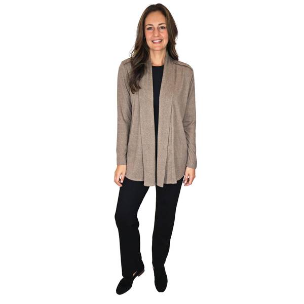 Photo of Women's Shawl Collar Tiger Eye Long Sleeve Cardigan