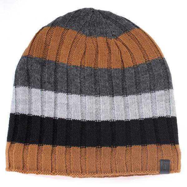 Photo of Boy's Teddy Fleece Lined Striped Beanie