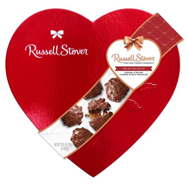 Photo of 10.9 oz Milk Chocolate Pecan Delight Red Foil Box