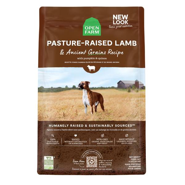 Photo of 22 lb Pasture Raised Lamb & Ancient Grains Recipe Kibble Dog Food