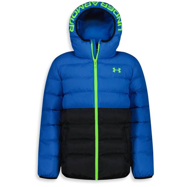 (取寄) アンダーアーマー キッズ ボーイズ プロント プリント パファー ジャケット 取寄) アンダーアーマー キッズ ボーイズ プロント カラーブロック