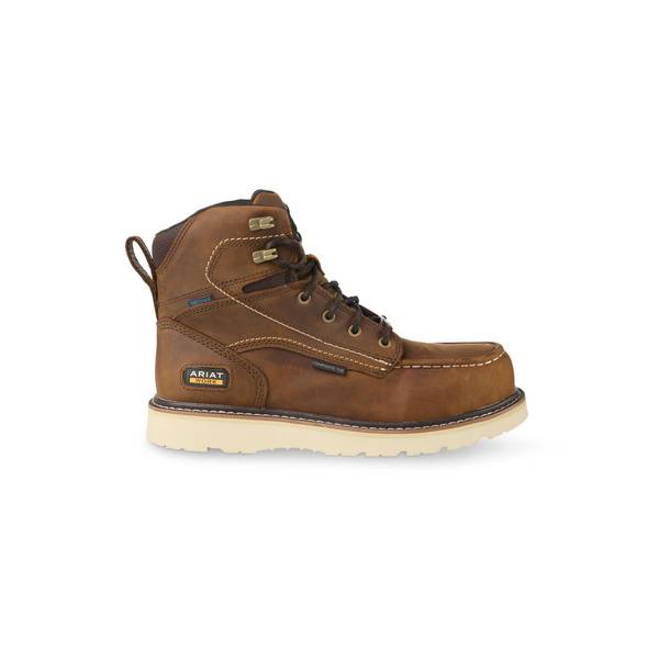 Ariat Rebar Wedge Men Thrashed Brown Leather Composite Moc Toe Work Boots 11D Ariat Men main image 4