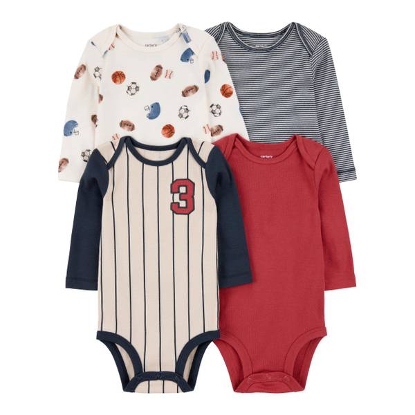 Photo of Infant Boys 4-Pack Sports Jersey Bodysuits