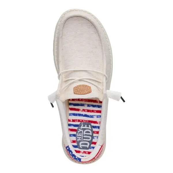 Hey Dude Men's Wally Americana Bone Shoes - 45425-1XM-8 | Blain's