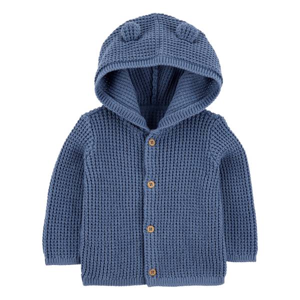 Photo of Infant Boys Hooded Waffle Knit Cardigan