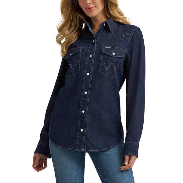 Photo of Women's Vintage Denim Western Snap Shirt
