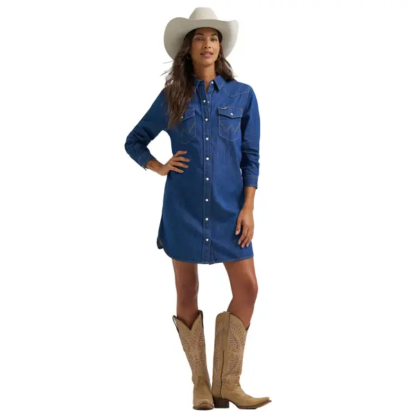 denim knee length shirt dress Women's Casual Vintage Denim Shirt Dress Long Sleeve Raw Edge Loose Button Down Knee Length Jean Dress,Dark Blue,S at Amazon Women's Clothing store