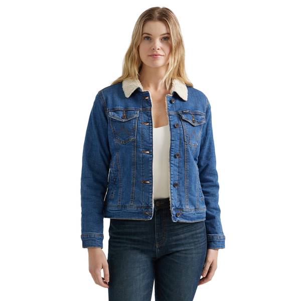 Photo of Women's Retro Sherpa Lined Western Denim Jacket