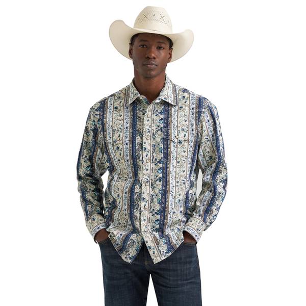 Photo of Western Retro LS Snap Shirt Ecru