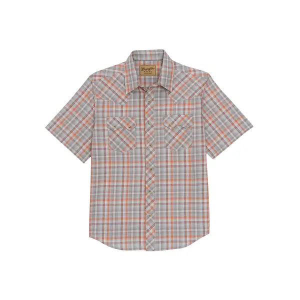 Wrangler Men's Western Retro Short Sleeve Snap Shirt - 112378935-M