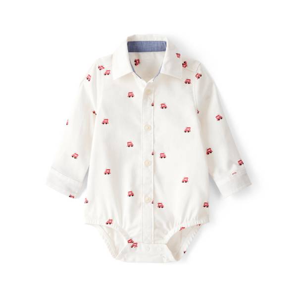 Photo of Infant Boys Train Print Button-Down Fashion Bodysuit