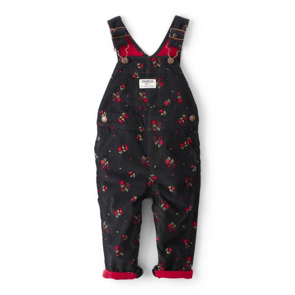 Photo of Infant Girls Floral Print Corduroy Overalls