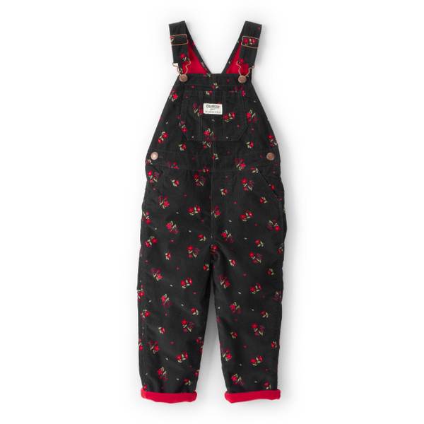 Photo of Toddler Girls Floral Print Corduroy Sleeveless Overalls