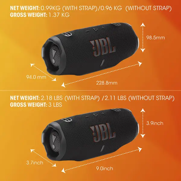 JBL Charge 6 Bluetooth Speaker - JBLCHARGE6BLKAM | Blain's Farm