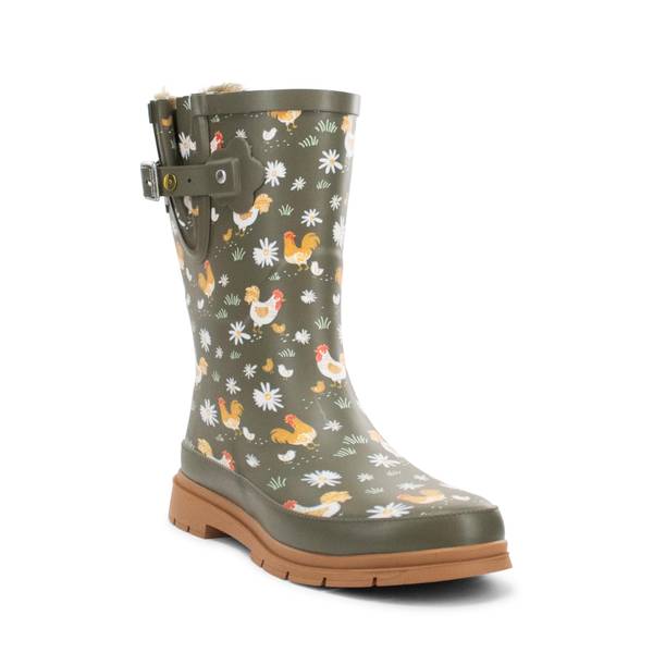 Photo of Women's Feathered Faux Fur Mid Rain Boot