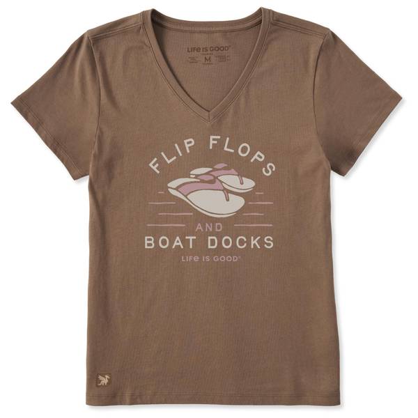 Photo of Women's Flip Flops Boat Dock Short Sleeve Crusher Tee