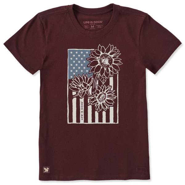 Photo of Women's Sunflower Old Glory Flag Short Sleeve Crusher Tee