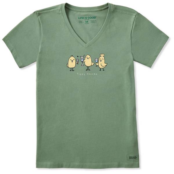 Photo of women's Three Tipsy Chicks Short Sleeve Crusher-Lite Vee