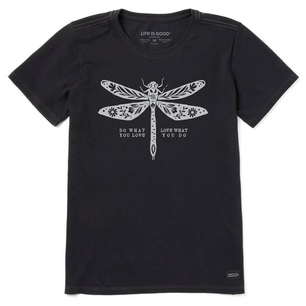 Photo of Women's Do What You Love Dragonfly Floral Short Sleeve Crusher-Lite Tee