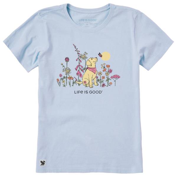 Photo of Women's Dog Among Wildflowers Short Sleeve Crusher-Lite Tee