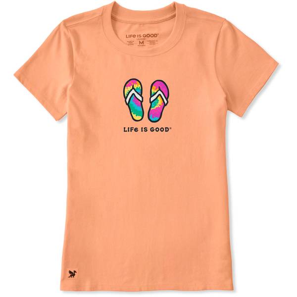 Photo of Women's Tie Dye Vintage Flip Flops Short Sleeve Crusher-Lite Vee