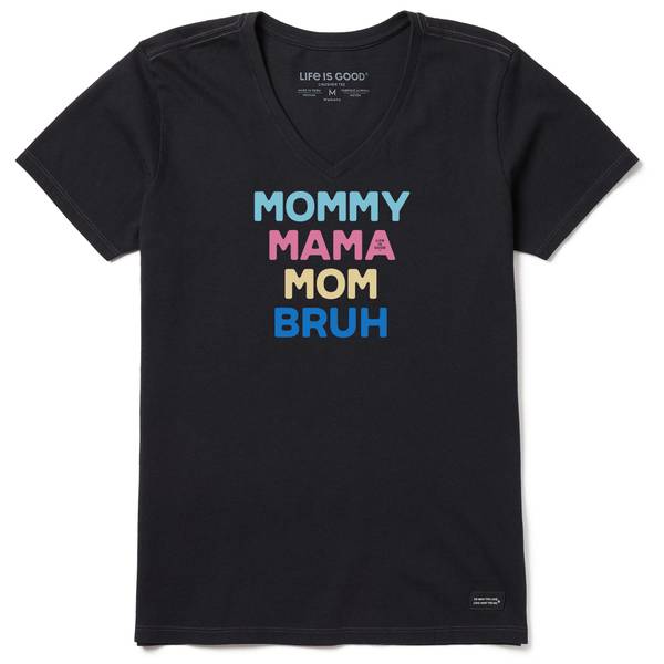 Photo of Women's Mommy Mama Mom Bruh Short Sleeve Crusher-Lite Vee