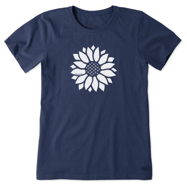 Photo of Women's Patriotic Sunflower Short Sleeve Crusher-Lite Tee
