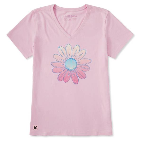 Photo of Women's Radiant Gradient Daisy Short Sleeve Crusher-Lite Vee