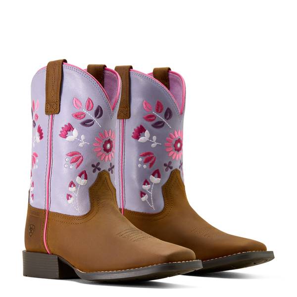 Photo of Girl's Wild Bloom Wide Square Toe Western Boot