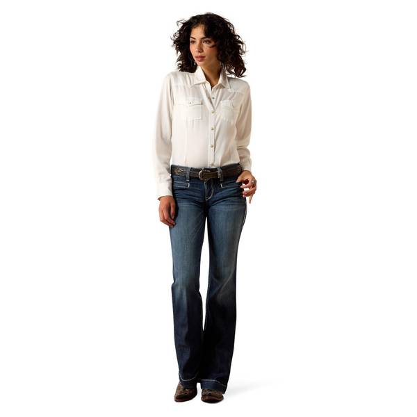 Photo of Women's Trouser Mid Rise Stretch Entwine Wide Leg Jean